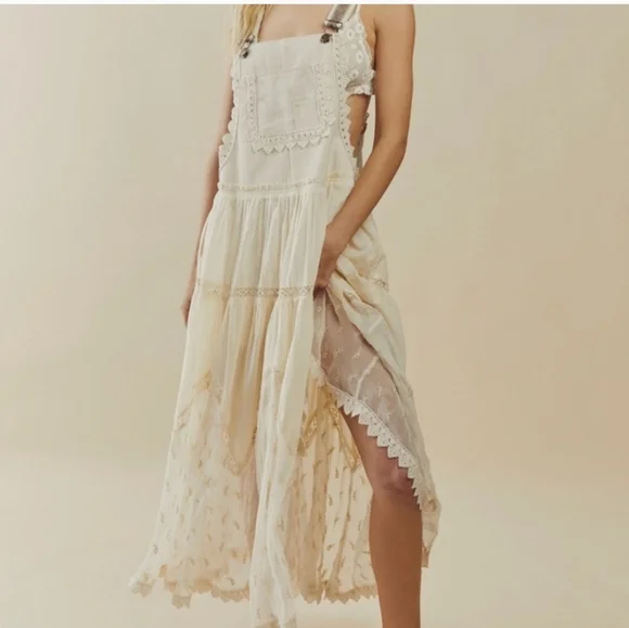 Free People Trails End Skirtall Overall Dress Excellent Condition SMALL CALL OUT - Picture 1 of 8